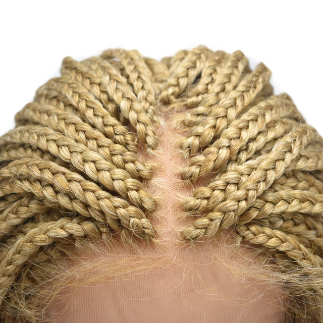 LyricalWigs Hand Braided Wig For Black Women Swiss Lace Front Mirco Twist Cornrow Lace Braids Wig With Baby Hair Natural Hairline Premium Quality Kanekalon Synthetic Afro Box Braid Wig