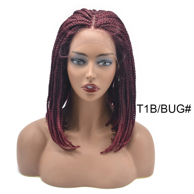 LyricalWigs Hand Braided Wig For Black Women Swiss Lace Front Mirco Twist Cornrow Lace Braids Wig With Baby Hair Natural Hairline Premium Quality Kanekalon Synthetic Afro Box Braid Wig