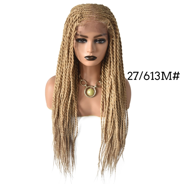 LyricalWigs 31" Long Braids Lace Front Wigs Hand Tied Heat Resistant Fiber Braided Hairstyle Box Braids Natural Looking 11"x5.5"For Black Women