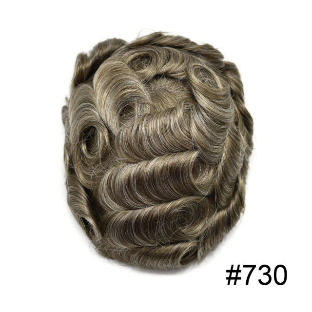 LYRICAL HAIR Toupee For Men French Lace European Human Hair Replacement System Bleached Knots Lace Front Thin Skin Mens Toupee Gray Brown Black Blonde Natural Men Hair Piece