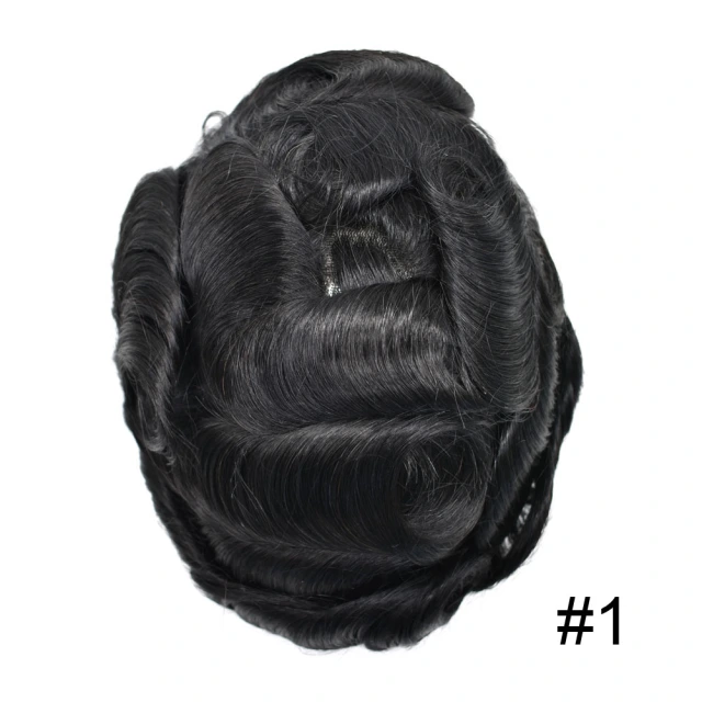 Lyrical Wigs Men's Toupee Full French Lace Mens Hair System Invisible Swiss Lace Bleached Knot Lace Front Men's Toupee with Natural Hairline 100% Human Hair