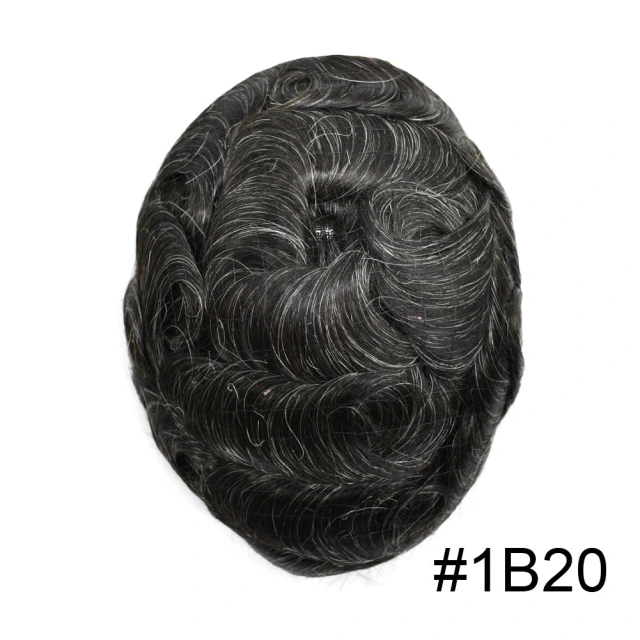 Lyrical Wigs Men's Toupee Full French Lace Mens Hair System Invisible Swiss Lace Bleached Knot Lace Front Men's Toupee with Natural Hairline 100% Human Hair