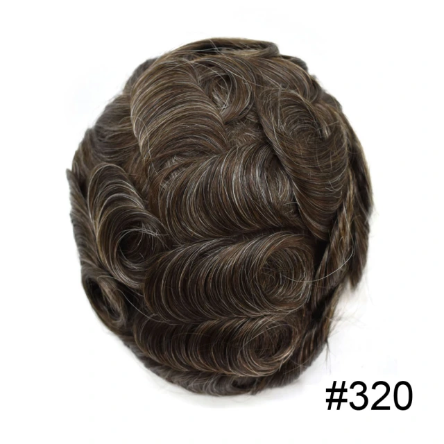 LYRICAL HAIR Men's Toupee Full French Lace Mens Hair System Invisible Swiss Lace Bleached Knot Lace Front Men's Toupee with Natural Hairline 100% Human Hair