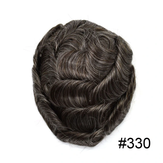 LYRICAL HAIR Men's Toupee Full French Lace Mens Hair System Invisible Swiss Lace Bleached Knot Lace Front Men's Toupee with Natural Hairline 100% Human Hair