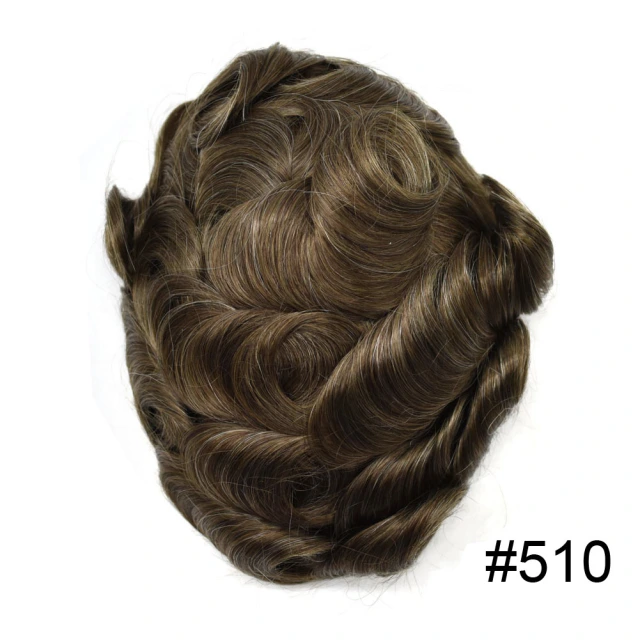 LYRICAL HAIR Men's Toupee Full French Lace Mens Hair System Invisible Swiss Lace Bleached Knot Lace Front Men's Toupee with Natural Hairline 100% Human Hair