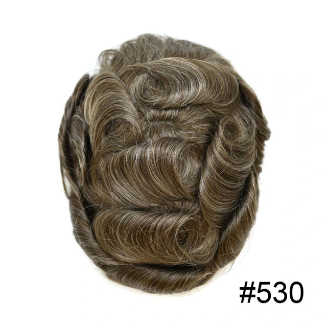 LYRICAL HAIR Men's Toupee Full French Lace Mens Hair System Invisible Swiss Lace Bleached Knot Lace Front Men's Toupee with Natural Hairline 100% Human Hair