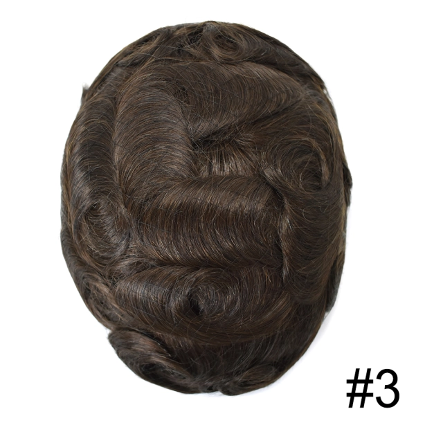 Lyrical Wigs Mens Toupee Ultra Thin Skin Non Surgical 0.03mm Men's Hair System Undetectable V-Looped Mens Toupee Scalp-like Men's Hairpiece