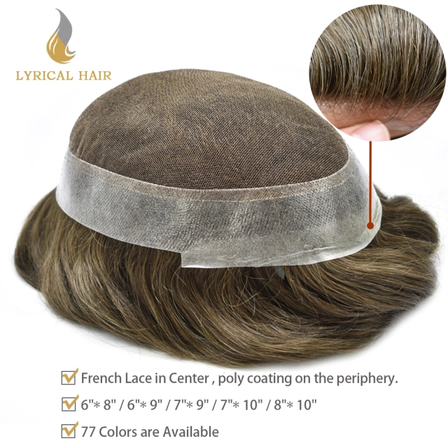 Lyrical Wigs Men Toupee AUSTRALIA French Lace Mens Hairpieces Toupee Easy Tape Attached Poly Skin Around Men Hair Systems Realistic Human Hair Pieces For Men