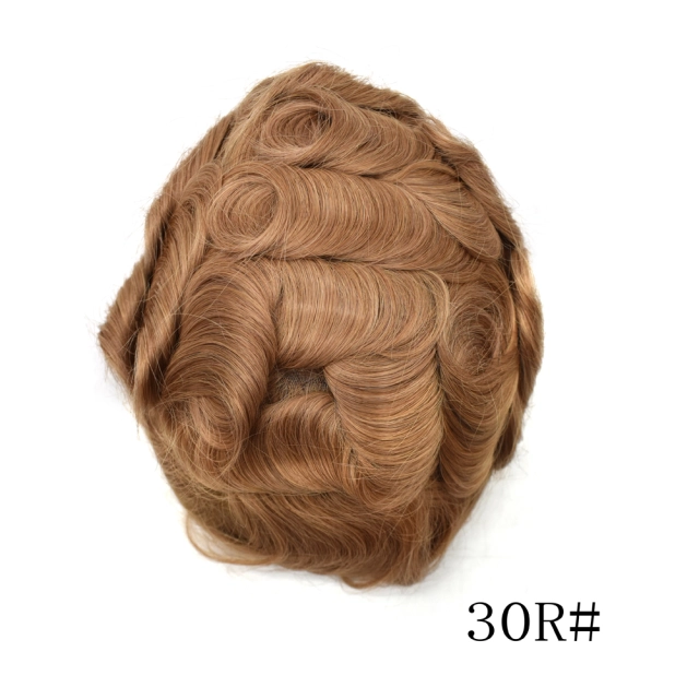 Lyrical Wigs Men's Toupee PAPY-J Injected PU Human Hair System Transparent Skin Full Poly Replacement Hairpiece Wig Durable Hair Unit