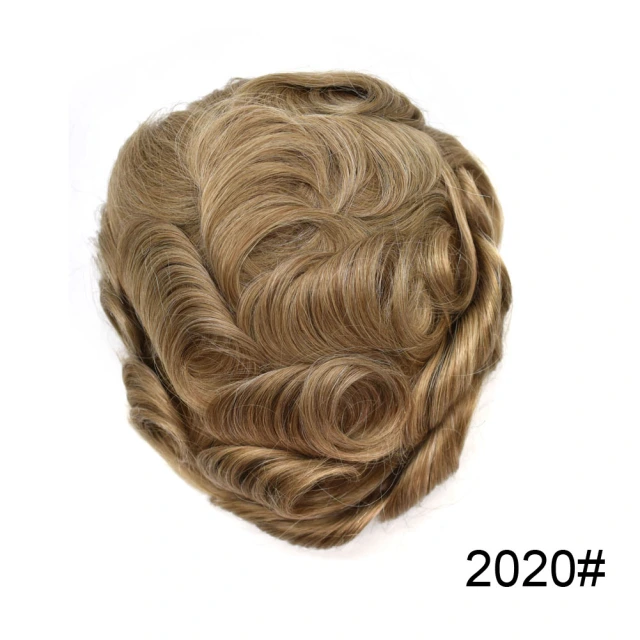 Lyrical Wigs Men's Toupee Hairpiece 0.06mm Transparent Thin Skin Invisible V-Looped Mens Hair System Replacement Non Surgical Human Hair Piece Unit Wig for Men