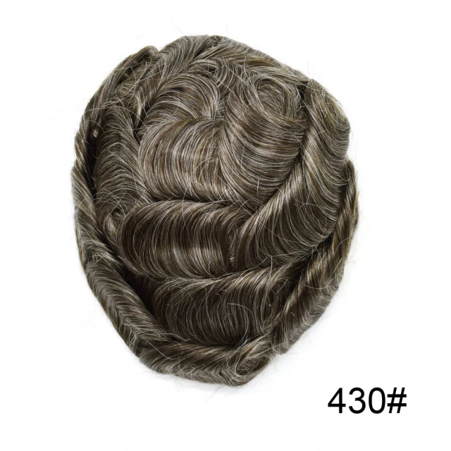 Lyrical Wigs Men's Toupee Hairpiece 0.06mm Transparent Thin Skin Invisible V-Looped Mens Hair System Replacement Non Surgical Human Hair Piece Unit Wig for Men