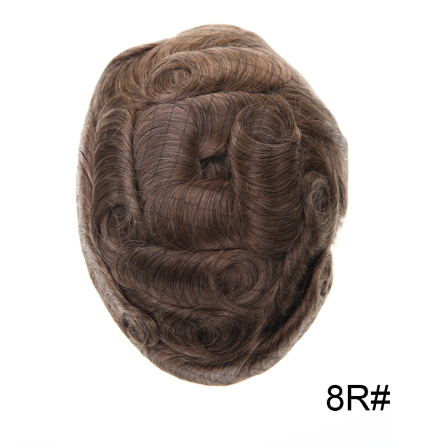 Lyrical Wigs Men's Toupee Hairpiece 0.06mm Transparent Thin Skin Invisible V-Looped Mens Hair System Replacement Non Surgical Human Hair Piece Unit Wig for Men