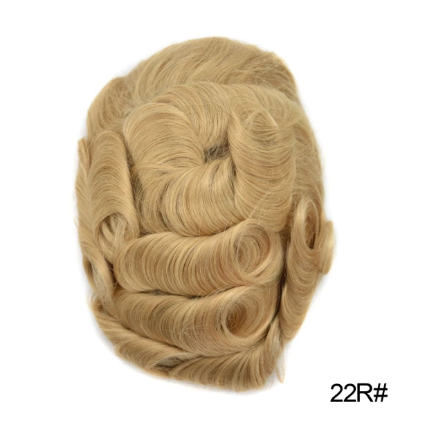 Lyrical Wigs Men's Toupee Hairpiece 0.06mm Transparent Thin Skin Invisible V-Looped Mens Hair System Replacement Non Surgical Human Hair Piece Unit Wig for Men