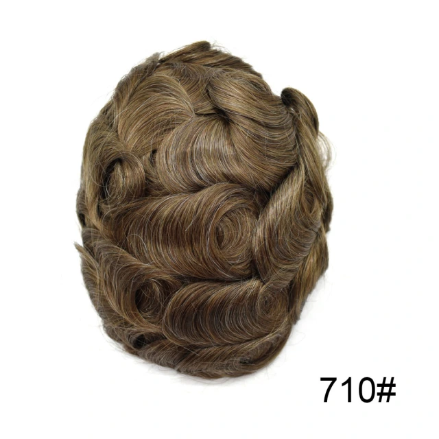Lyrical Wigs Men's Toupee Hairpiece 0.06mm Transparent Thin Skin Invisible V-Looped Mens Hair System Replacement Non Surgical Human Hair Piece Unit Wig for Men