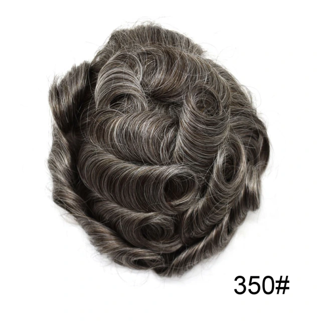 Lyrical Wigs Men's Toupee Hairpiece 0.06mm Transparent Thin Skin Invisible V-Looped Mens Hair System Replacement Non Surgical Human Hair Piece Unit Wig for Men