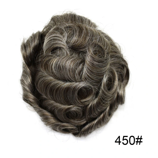 Lyrical Wigs Men's Toupee Hairpiece 0.06mm Transparent Thin Skin Invisible V-Looped Mens Hair System Replacement Non Surgical Human Hair Piece Unit Wig for Men
