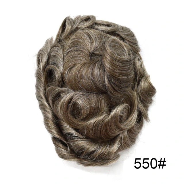 Lyrical Wigs Men's Toupee Hairpiece 0.06mm Transparent Thin Skin Invisible V-Looped Mens Hair System Replacement Non Surgical Human Hair Piece Unit Wig for Men