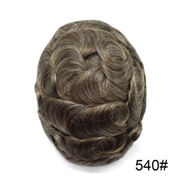 Lyrical Wigs Men's Toupee Hairpiece 0.06mm Transparent Thin Skin Invisible V-Looped Mens Hair System Replacement Non Surgical Human Hair Piece Unit Wig for Men