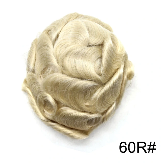 Lyrical Wigs Men's Toupee Hairpiece 0.06mm Transparent Thin Skin Invisible V-Looped Mens Hair System Replacement Non Surgical Human Hair Piece Unit Wig for Men