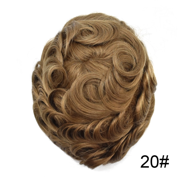 Lyrical Wigs Men's Toupee Hairpiece 0.06mm Transparent Thin Skin Invisible V-Looped Mens Hair System Replacement Non Surgical Human Hair Piece Unit Wig for Men