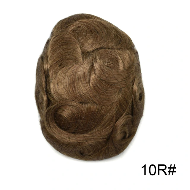 Lyrical Wigs Men's Toupee Hairpiece 0.06mm Transparent Thin Skin Invisible V-Looped Mens Hair System Replacement Non Surgical Human Hair Piece Unit Wig for Men