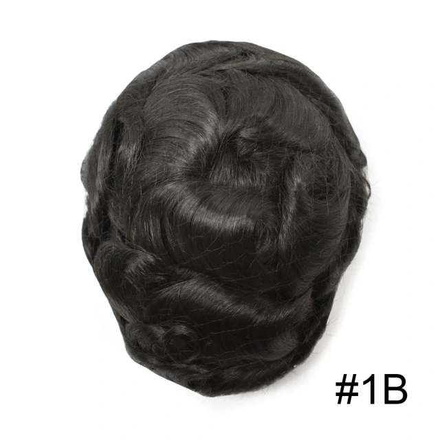 Lyrical Wigs Men's Toupee PAPY-J Injected PU Human Hair System Transparent Skin Full Poly Replacement Hairpiece Wig Durable Hair Unit