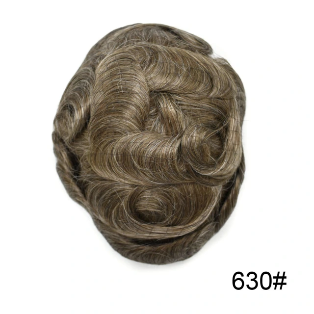 Lyrical Wigs Men's Toupee Hairpiece 0.06mm Transparent Thin Skin Invisible V-Looped Mens Hair System Replacement Non Surgical Human Hair Piece Unit Wig for Men