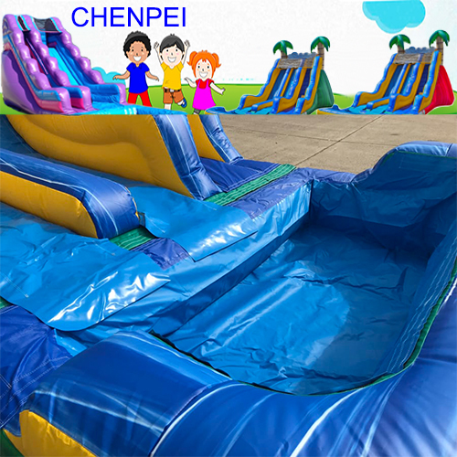 Double lanes Green Palm Tree commercial inflatable dry slides inflatable slide for kids