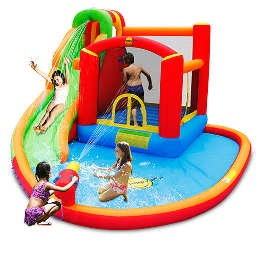 small inflatable bouncy castle with slide combo water bouncy family use bounce castle water slide