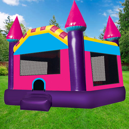 pink and purple bouncy castle