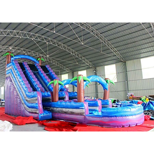 commercial double lanes water slide with pool large water slide for kids and adults commercial water slides for sale