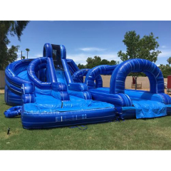 big commercial double lanes water slide with pool large water slide for kids and adults commercial water slides for sale