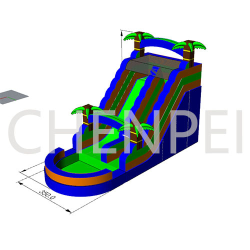 New water slide customized color inflatable water slide with pool