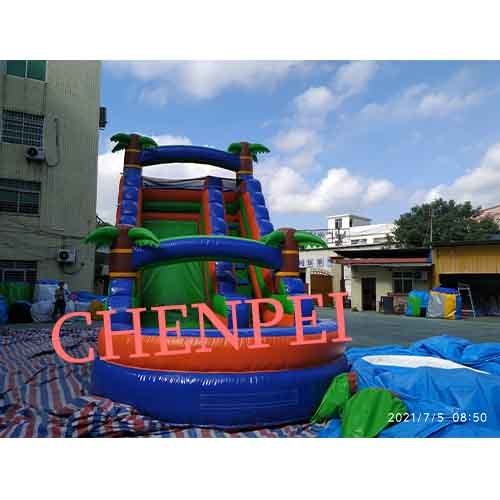 New water slide customized color inflatable water slide with pool