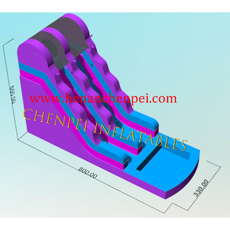 Purple inflatable water slide
