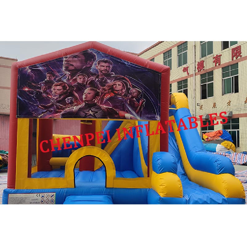 Avengers inflatable castle with slide combo