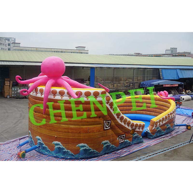 Large inflatable water slide for sale Octpus inflatable slide water