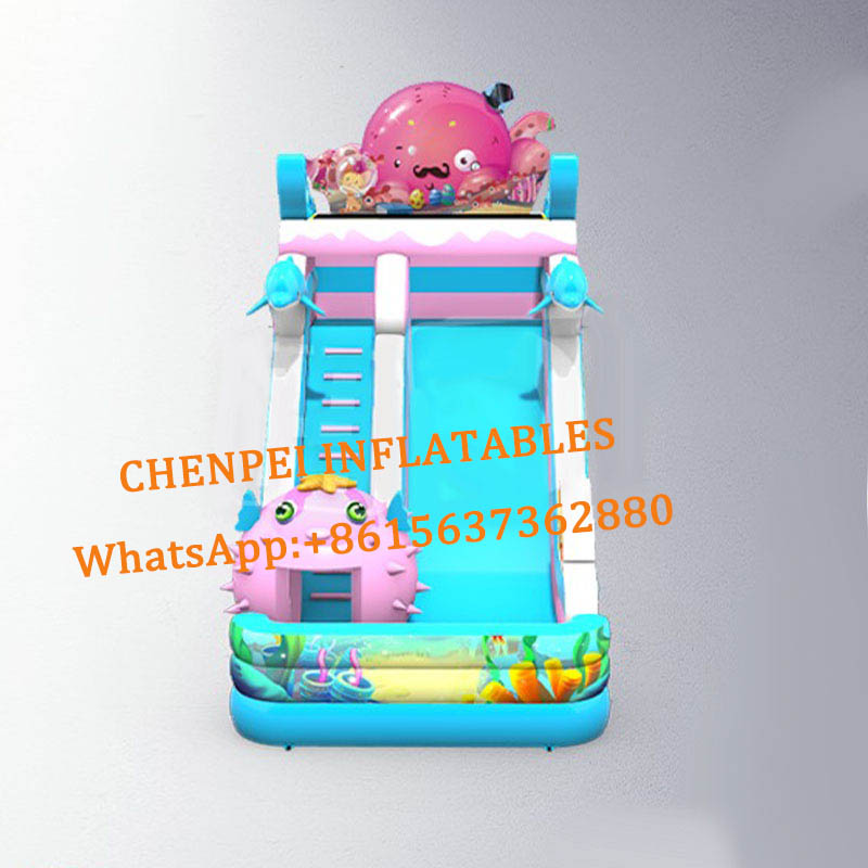 Sea series inflatable slide for sale inflatable dry slide wholesale decal inflatable slide