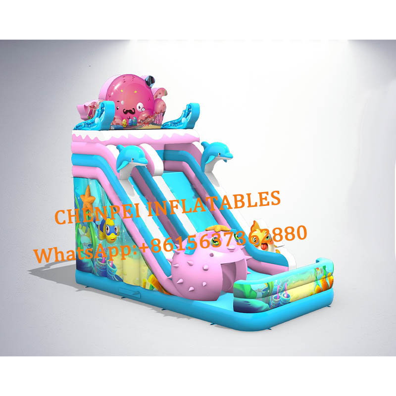 Sea series inflatable slide for sale inflatable dry slide wholesale decal inflatable slide