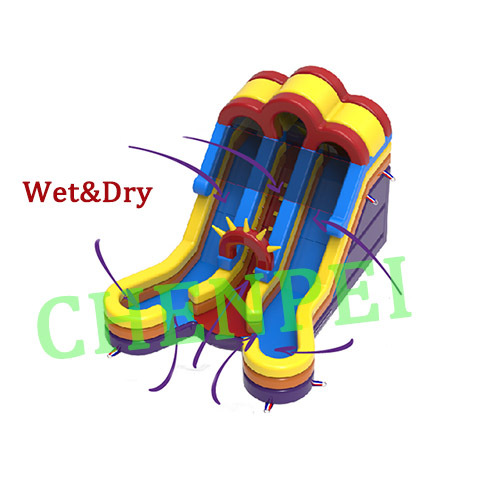 Wet&Dry inflatable slide for sale inflatable slide with double lanes bouncy castle manufacturer