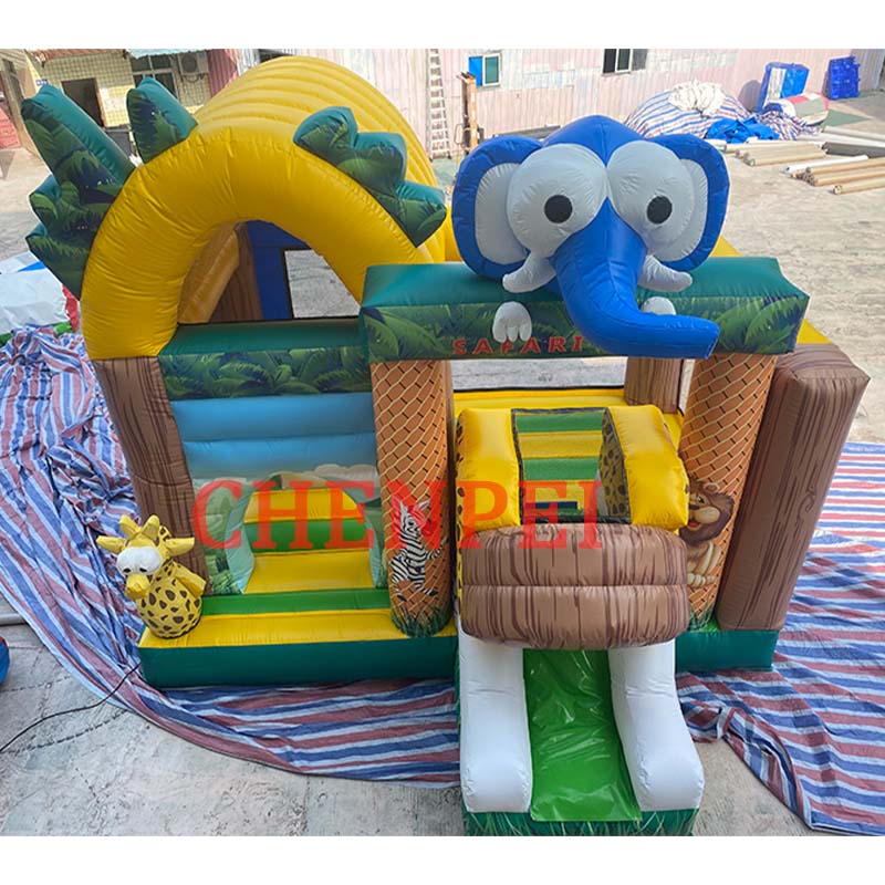 Safari bouncy castle with slide combo jumping castle for sale