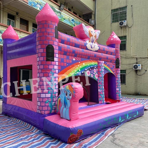 Pink bouncy castle jumping castle for sale custom colors