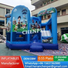 Paw patrol bouncy castle with side slide chenpei jumping castle for sale bouncing castles for sale
