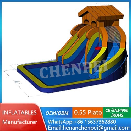 Sprial water slide bouncy castle for sale custom commercial inflatable castle