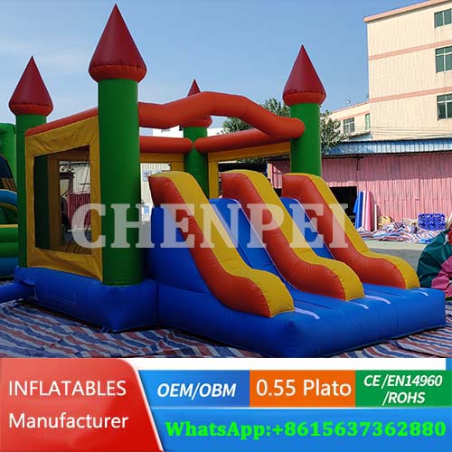 Bouncy castle combo with double lanes