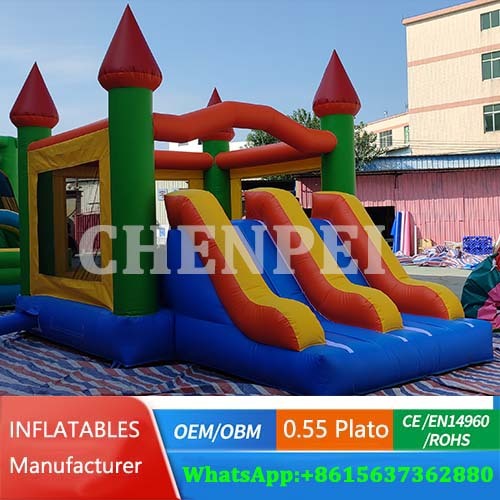 Bouncy castle combo with double lanes