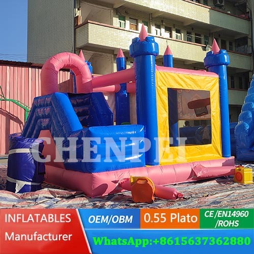Pink bouncy castle obstacle course for sale inflatables for sale
