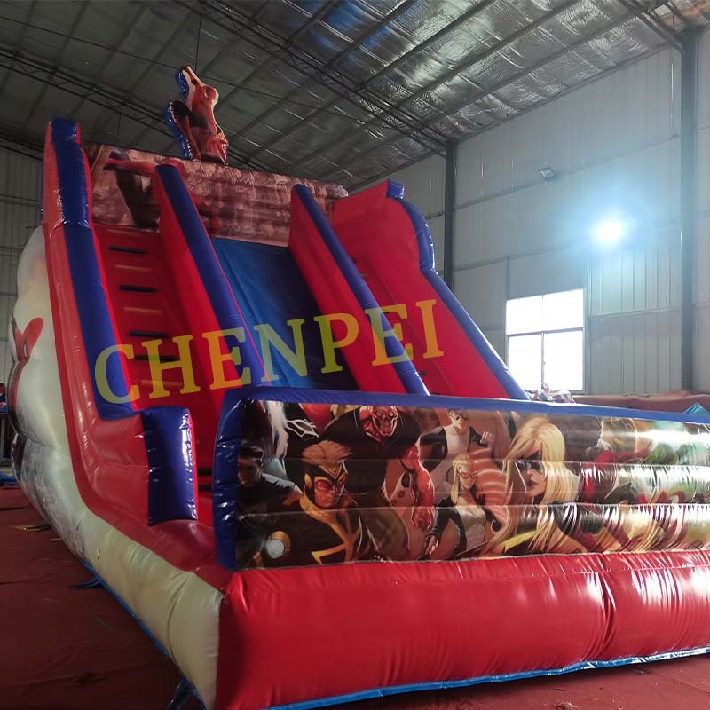 Double lanes Spiderman inflatable slide for sale