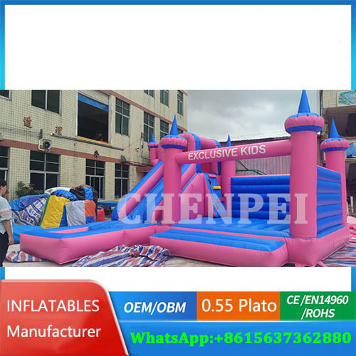 New pink water jumping castle for sale water slide bouncy castle for sale