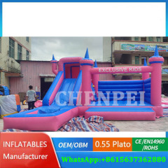 New pink water jumping castle for sale water slide bouncy castle for sale